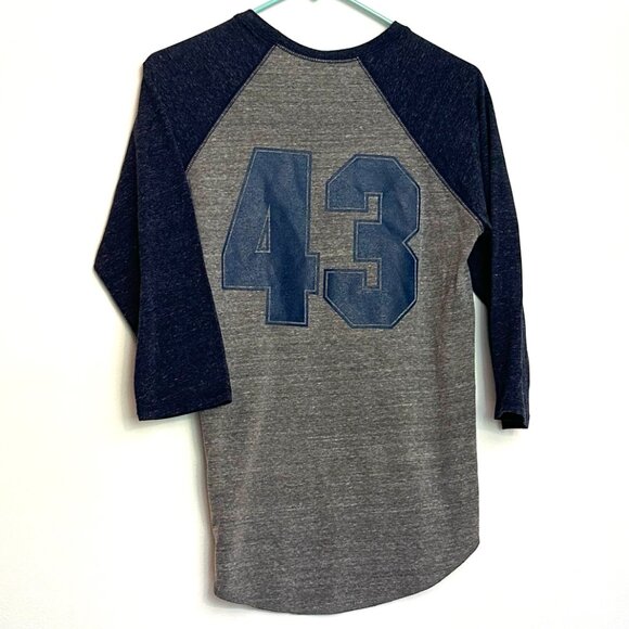 George W. Bush heather grey and navy 3/4 sleeve cotton men's shirt, size X-Small - Picture 4 of 7